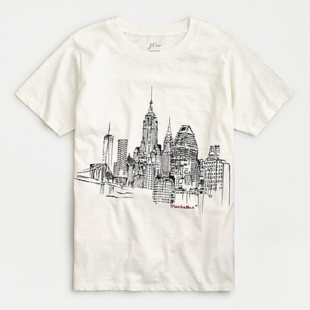 J.Crew "NYC" T-shirt in slub cotton
